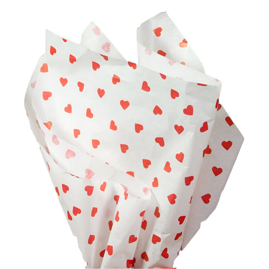 Vloeipapier met Rode hartjes - Kadopapier.net