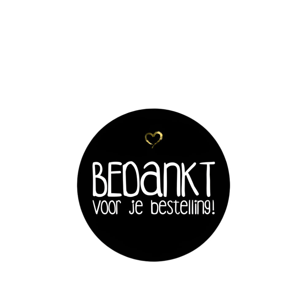 Webshop Etiket Zwart - Kadopapier.net