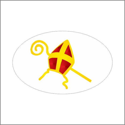 Sint Wensetiketten Glanzend Rood en Goud