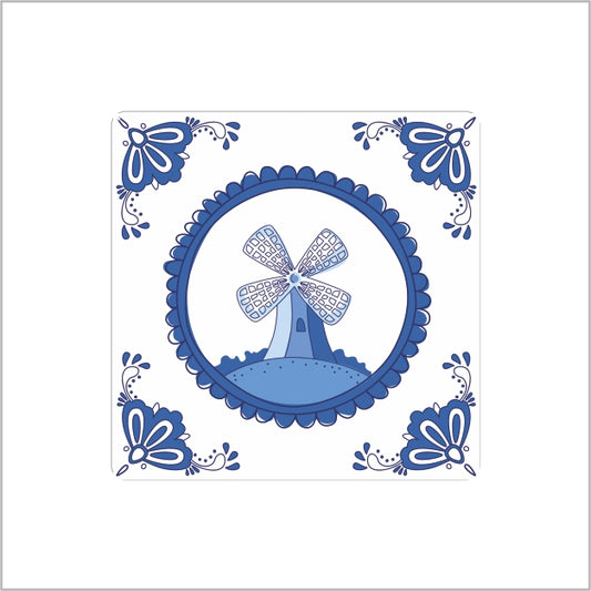 Sluitzegel – delfts blauw – Molen